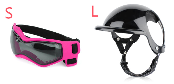 Motorcycle-Style Pet Safety Helmet, ABS Protective Hat for Dogs & Cats