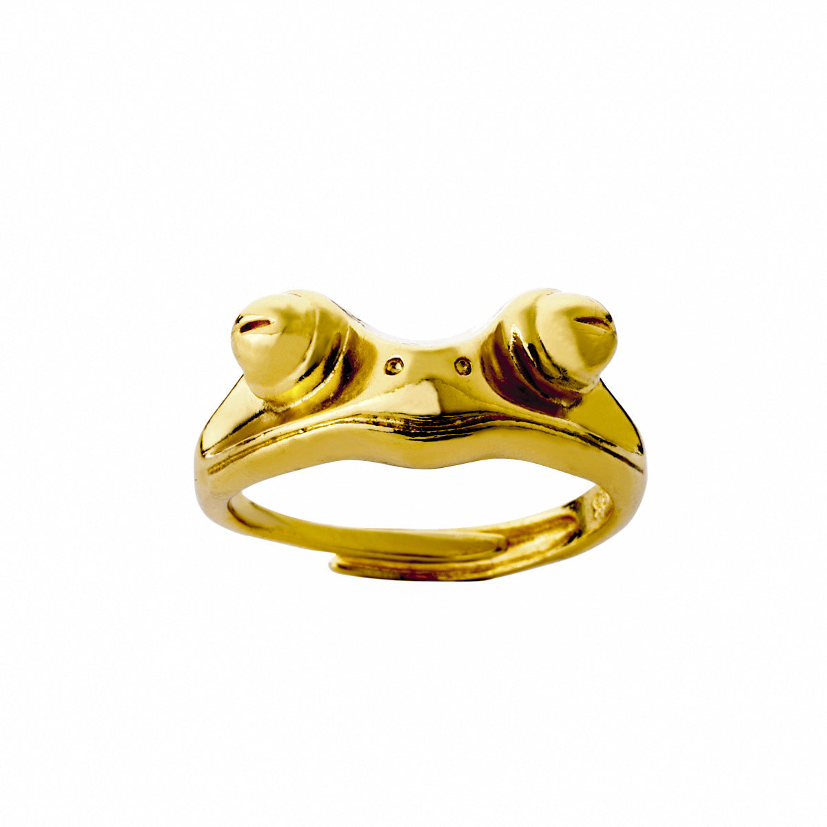 Unisex Statement: Retro Exaggerated Frog Geometric Ring (Adjustable, Gold or Silver).