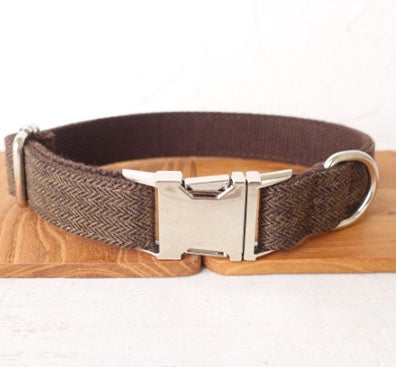 Thickened Alloy Buckle Pet Dog Ring, Bite-Resistant Dog Collar & Hand-Held Rope Leash Set (Dark Gray)