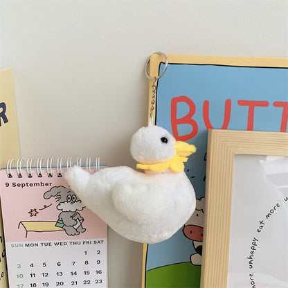 Cute Cole Duck Plush Keychain – Creative Yellow & White Mini Duck Pendant Doll