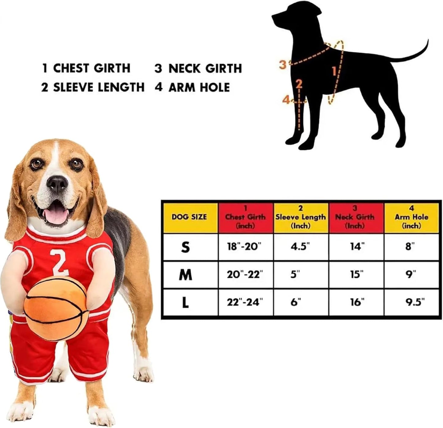 Pet Costumes, Dog Basketball Player Costume for Halloween, Sports Cosplay & Funny Dress-Up