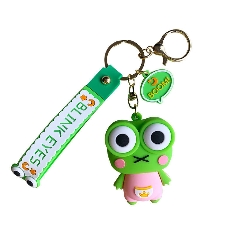 Stress Relief Fun: Eye-popping Frog Decompression Doll Keychain (Unisex, PVC).