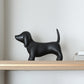 Minimalist Ceramic Dog Ornament, Modern Black, White & Metallic INS-Style Home Decor (Large & Small Sizes)