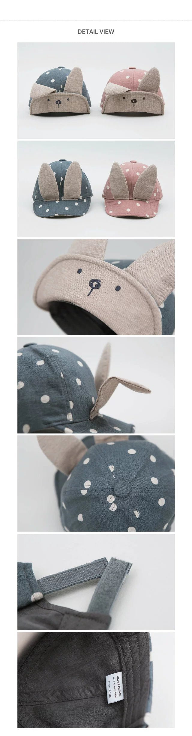 Cartoon Cute Bunny Soft-Brim Baseball Hat, Adjustable Cotton Cap for Kids