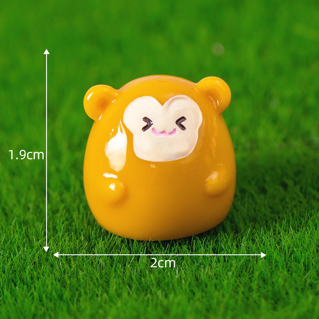 Desktop Fun: Creative Cute Round Cartoon Animal Resin Ornaments (Frog & More).