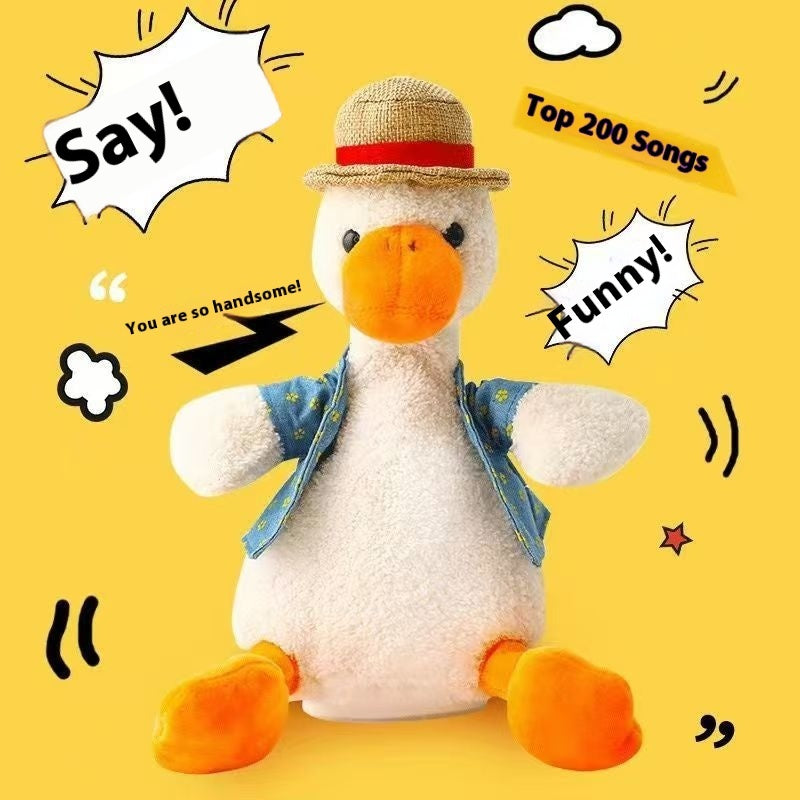 Talking Duck Plush Toy – Repeat Reading Smart Duck Doll (Rechargeable)