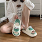Women’s Cartoon Cute Frog Linen Slippers – Soft EVA Home Slippers with Cozy Sole