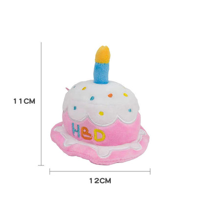 Cute Birthday Cake Hat for Pets, Plush Creative Dog & Cat Hat with Chew-Friendly Design