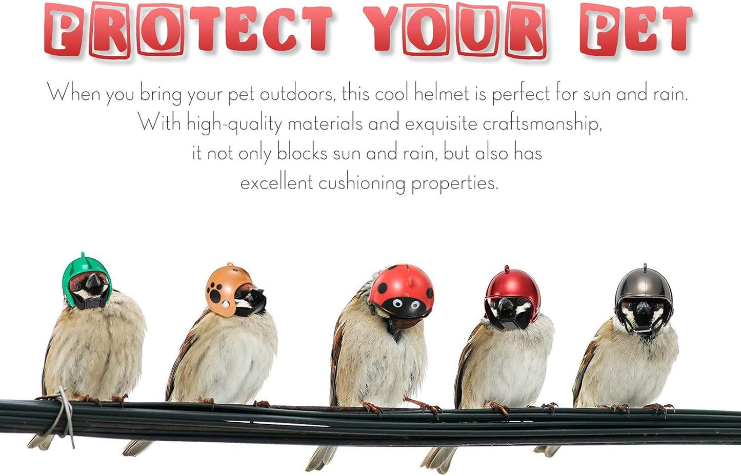 Hens Helmet – Chicken & Bird Pet Safety Hat | Funny Hard Headwear for Parakeets & Small Poultry