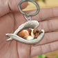 Creative Fashion Cute Dog-Shaped Acrylic Keychain, Single-Sided Print
