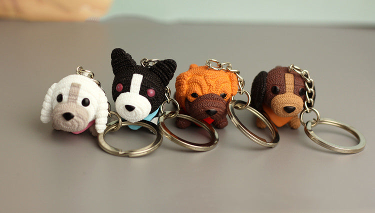 Wool Dog Solid PVC Doll Keychain Bag Pendant