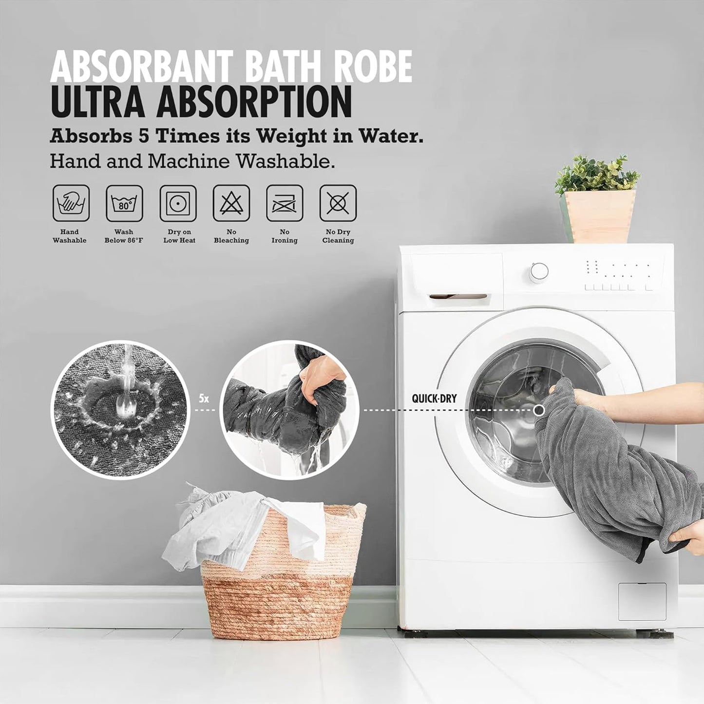 Dog Bathrobe, Super Absorbent Pet Bath Towel Pajama Coat | Outfit for Poodle, Bichon, French Bulldog, Corgi & Large Dogs