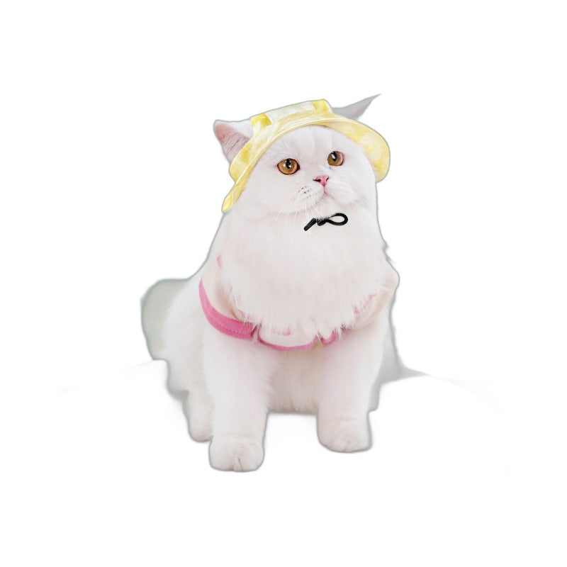 Adjustable Sun-Shade Bucket Hat for Pets, Anti-Off Sun Protection Hat for Dogs & Cats