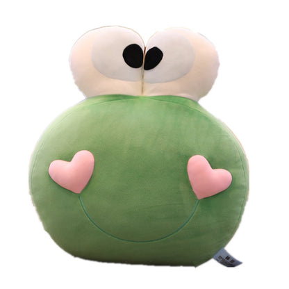 Huggable Comfort: Crystal Super Soft Frog Plush Pillow Doll with PP Cotton Filling.