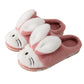 Bunny Fleece Soft Bottom Furry Slippers, Cozy Plush Indoor Footwear