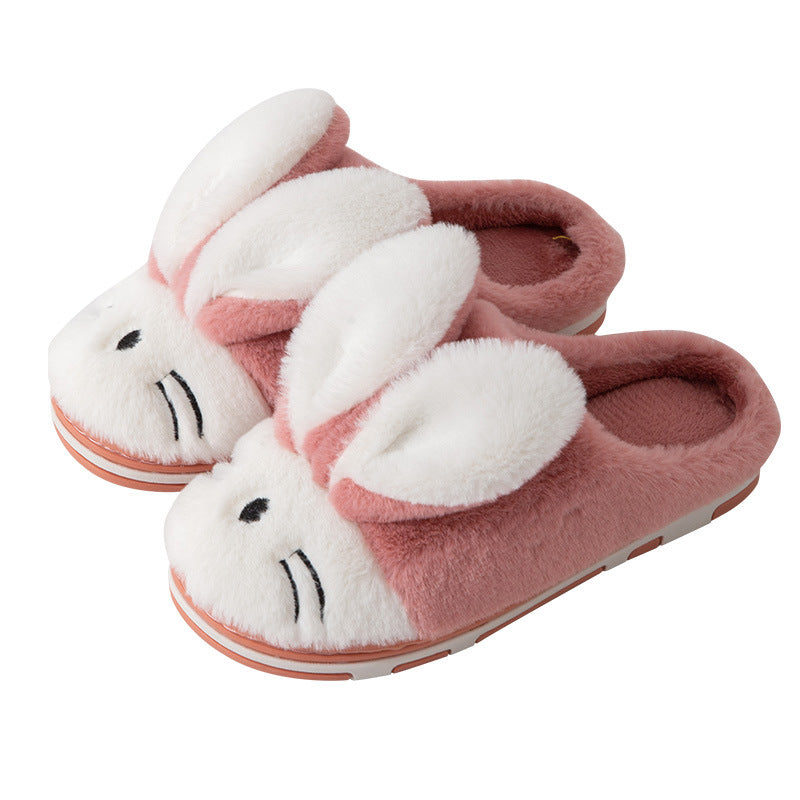 Bunny Fleece Soft Bottom Furry Slippers, Cozy Plush Indoor Footwear