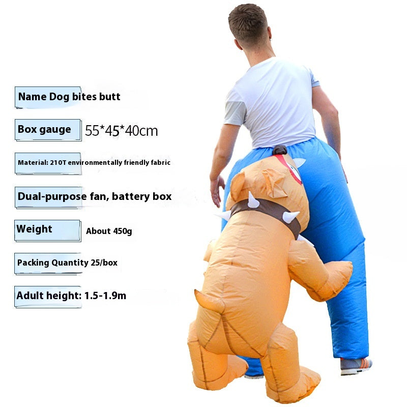 Halloween Inflatable Dog Costume, Funny Festival Bite-Ass Inflatable Clothing