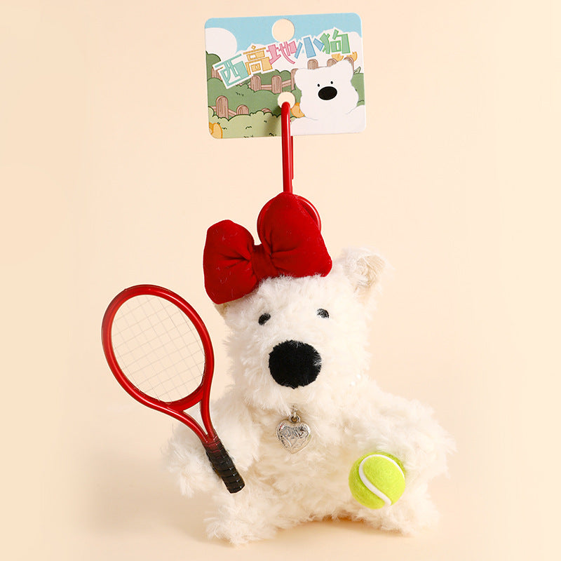 Creative Cartoon Plush West Highland Puppy Dog Keychain
