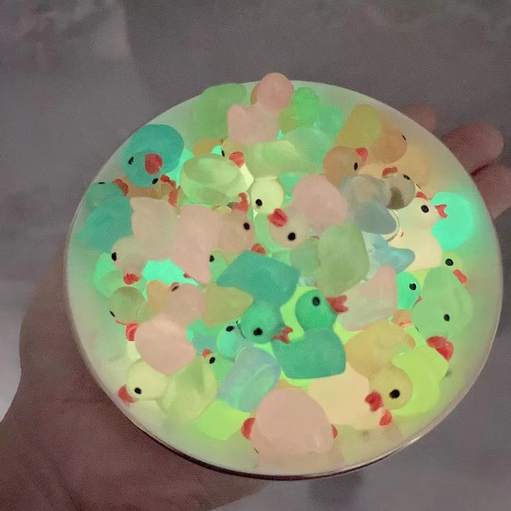 Stereo Luminous Transparent Resin Duck Ornaments – DIY Glow-in-the-Dark Decorative Set