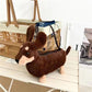 Canine Carryall: Plush Sausage Dog Doll Crossbody Shoulder Bag ($\mathbf{28\text{cm}}$ Soft).