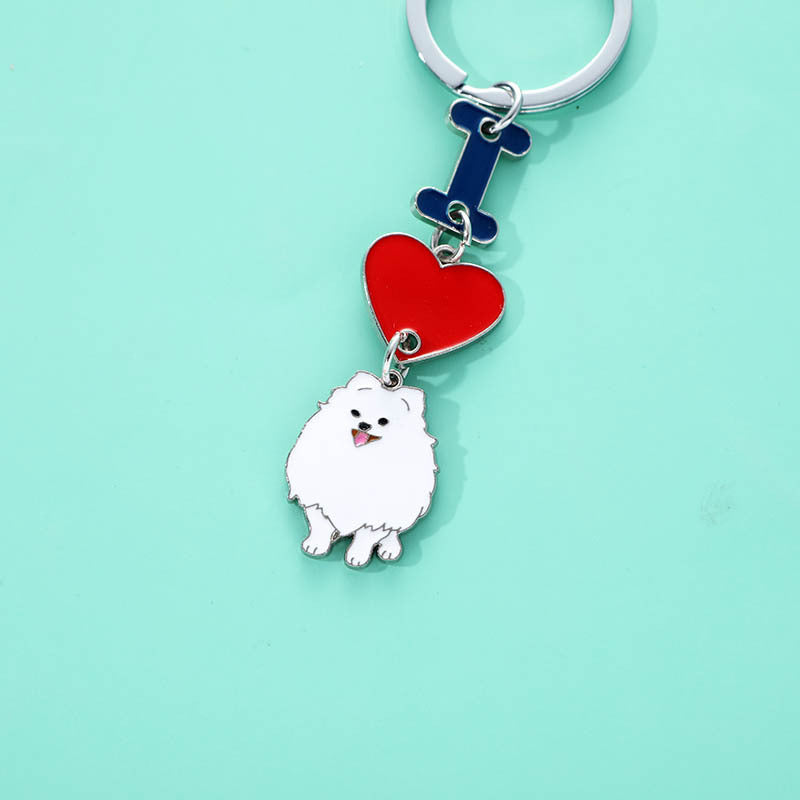 INS Love Dog Pendant, Metal Bag Charm & Keychain Accessory