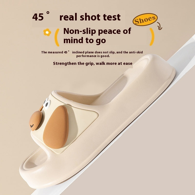 Cute Cartoon Dog Slippers, Non-slip Bathroom & Floor Summer House Shoes