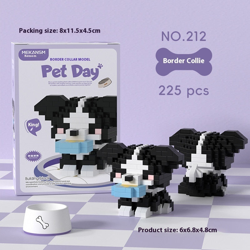 Cute Pet Cat and Dog Assembled Ornaments, DIY Particle Model Collectibles