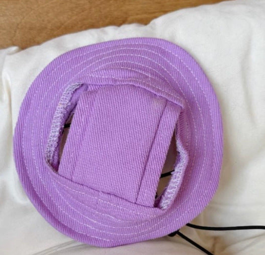 Breathable Dog Sun Hat with Ear Holes, Comfortable Outdoor Pet Cap for Summer Protection