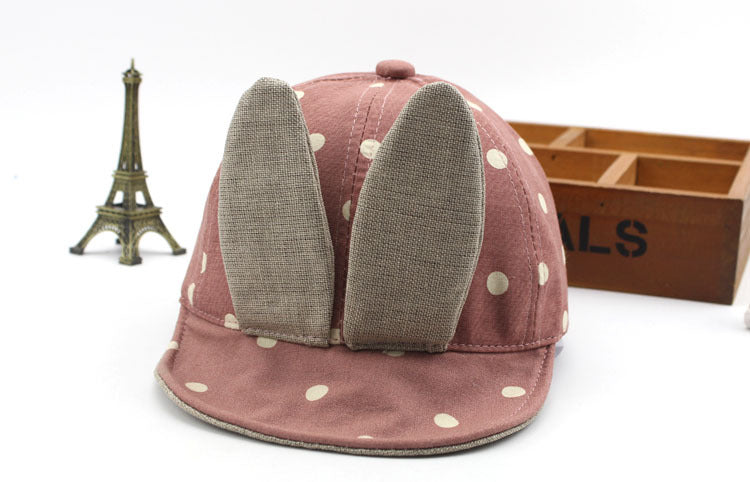 Cartoon Cute Bunny Soft-Brim Baseball Hat, Adjustable Cotton Cap for Kids