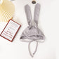 Children’s Fashion Waffle Bunny Ears Hat, Soft Solid-Color Polyester Cap