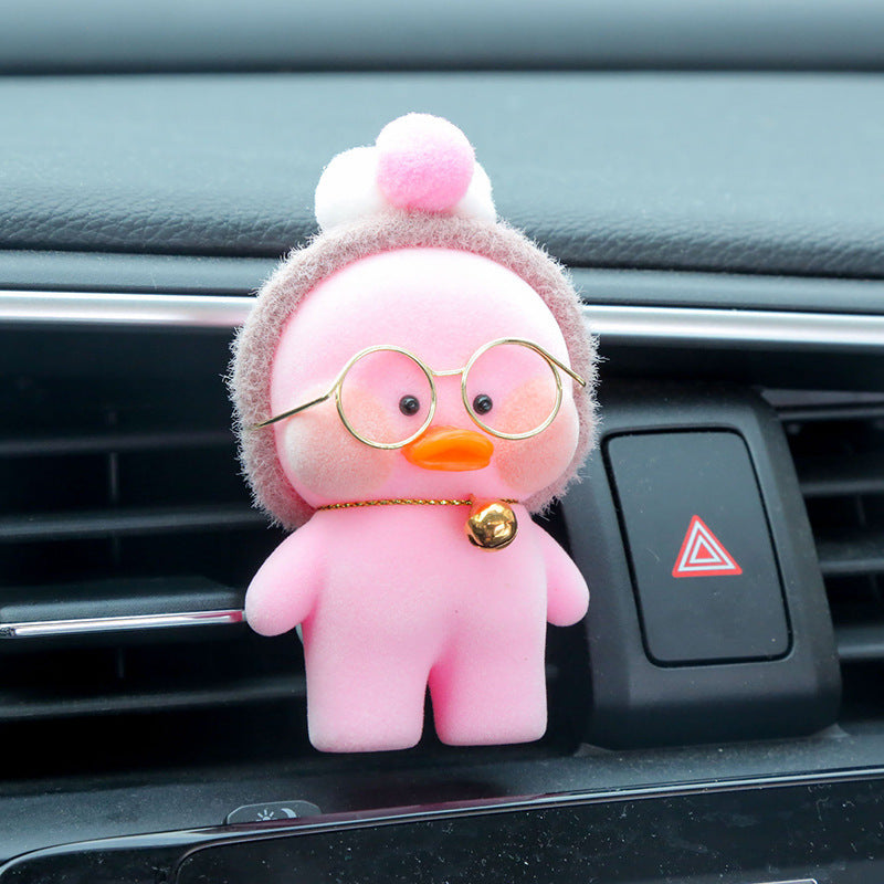 Kawaii Café Duck Toy – Cute Cartoon Plush Duck Doll for Car Decor & Gifts