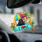Sleeping Angel Dog Car Pendant, Cute Acrylic Hanging Ornament for Cars, Doors & Home Decoration