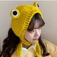 Sweet & Warm: Women's Big Eyes Cartoon Frog Knitted Hat for Shopping and Travel.