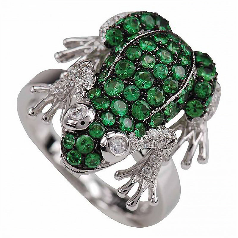 Dazzling Noble: European and American Popular Full Diamond Frog Alloy Hand Jewelry.