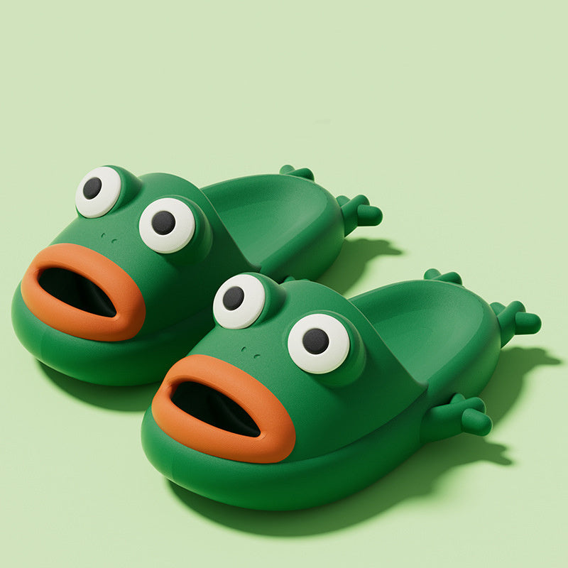 All-Day Comfort: Cute Frog EVA Soft Home, Beach, and Bathroom Slippers.