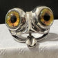 Striking Design: Adjustable Alloy Big Eyed Frog Animal Ring.