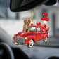Sleeping Angel Dog Car Pendant, Cute Acrylic Hanging Ornament for Cars, Doors & Home Decor