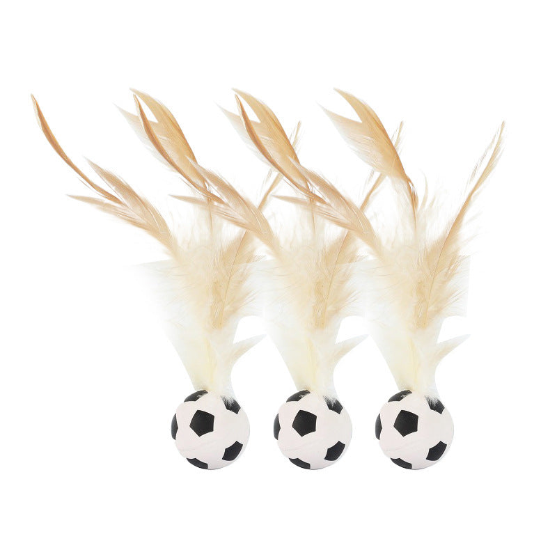 Elastic Chicken Fur Ball Cat Toy – Self-Hit Bouncing Pet Toy (Single & 3-Pack Options)