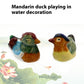 Timeless Harmony: Retro Simple Clay Mandarin Duck Pair Micro Landscape Ornaments.
