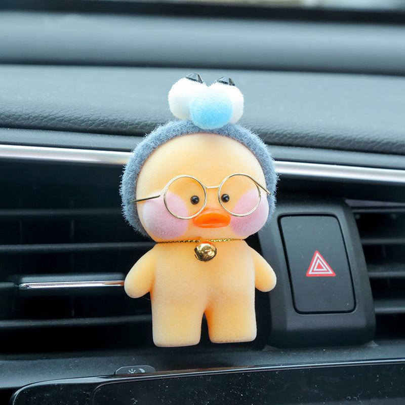 Kawaii Café Duck Toy – Cute Cartoon Plush Duck Doll for Car Decor & Gifts