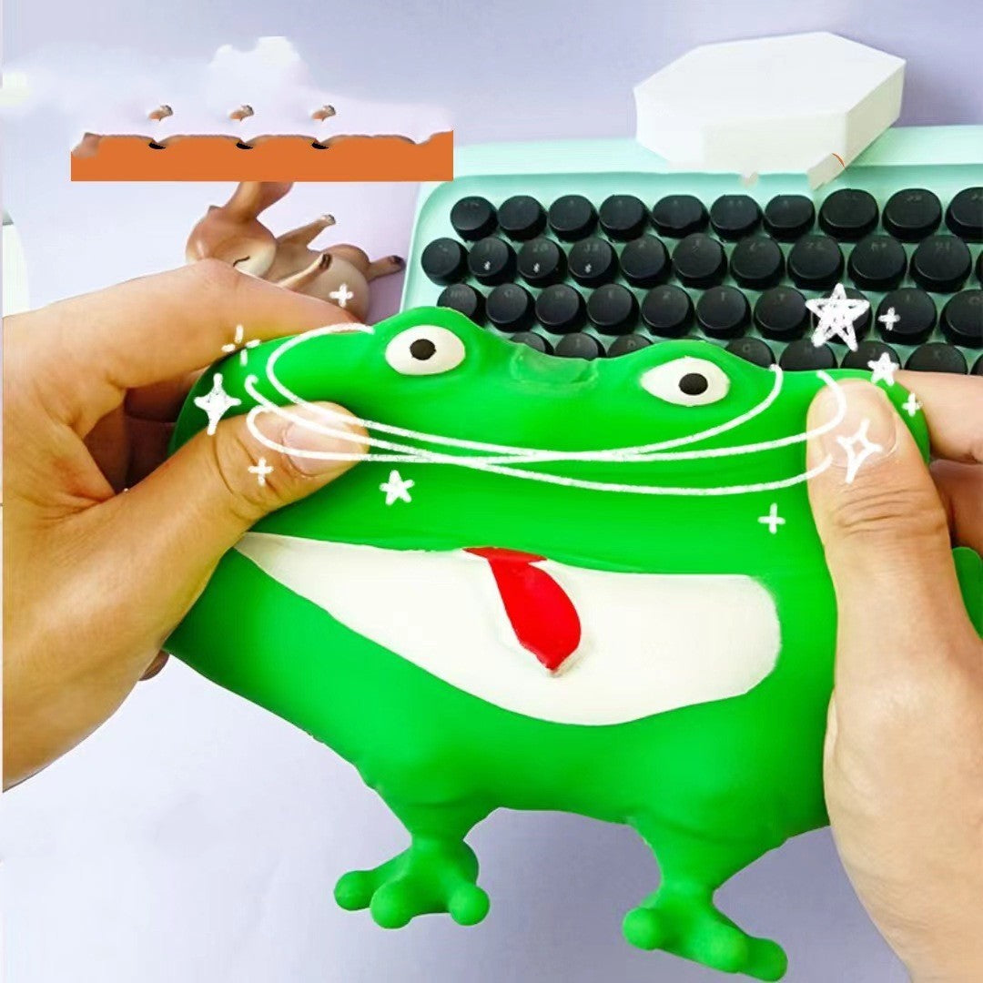 Stress Away: Pinch and Pull Frog Prince TPR Decompression Toy (Two Sizes).