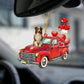 Sleeping Angel Dog Car Pendant, Cute Acrylic Hanging Ornament for Cars, Doors & Home Decoration