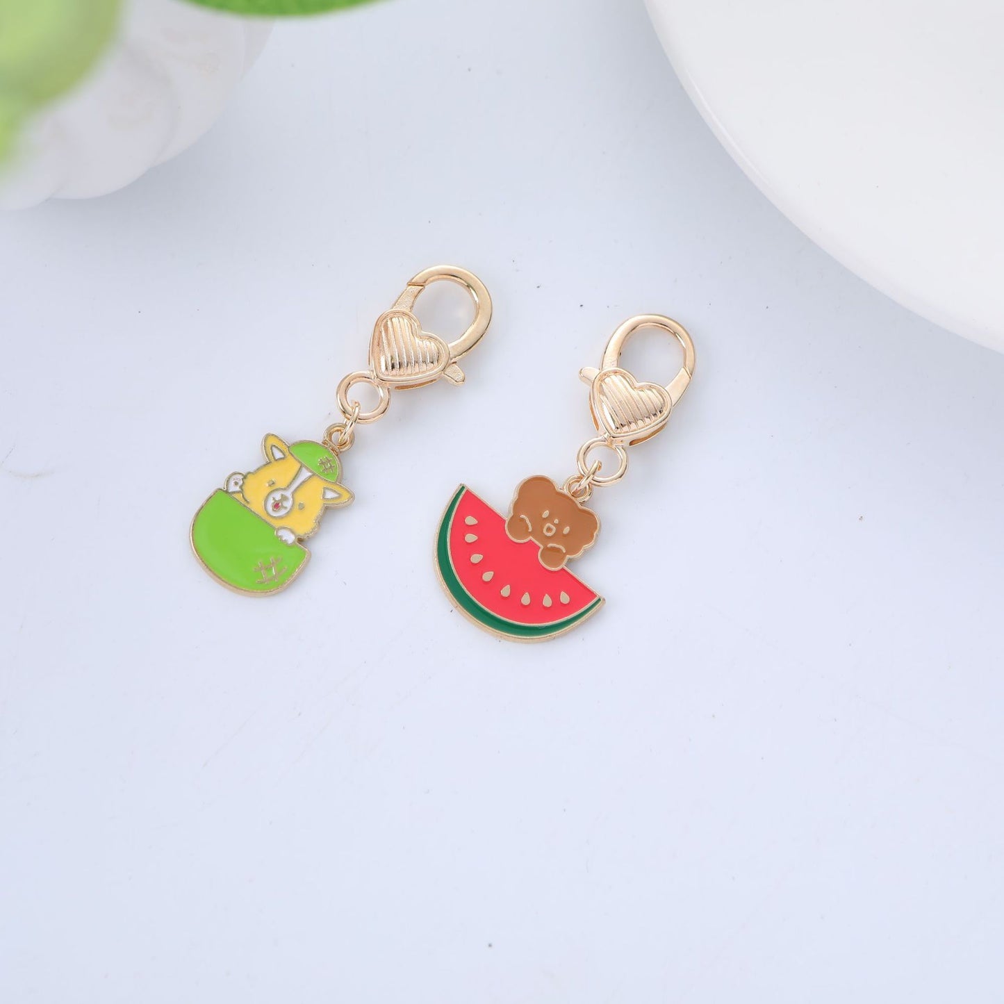 American Pet Decorations Metal Dog Keychain, Cute Corgi & Dog-Themed Pendants