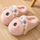 Cute Cartoon Dog Plush Slippers, Winter Couple Indoor Warm Non-slip Home Shoes
