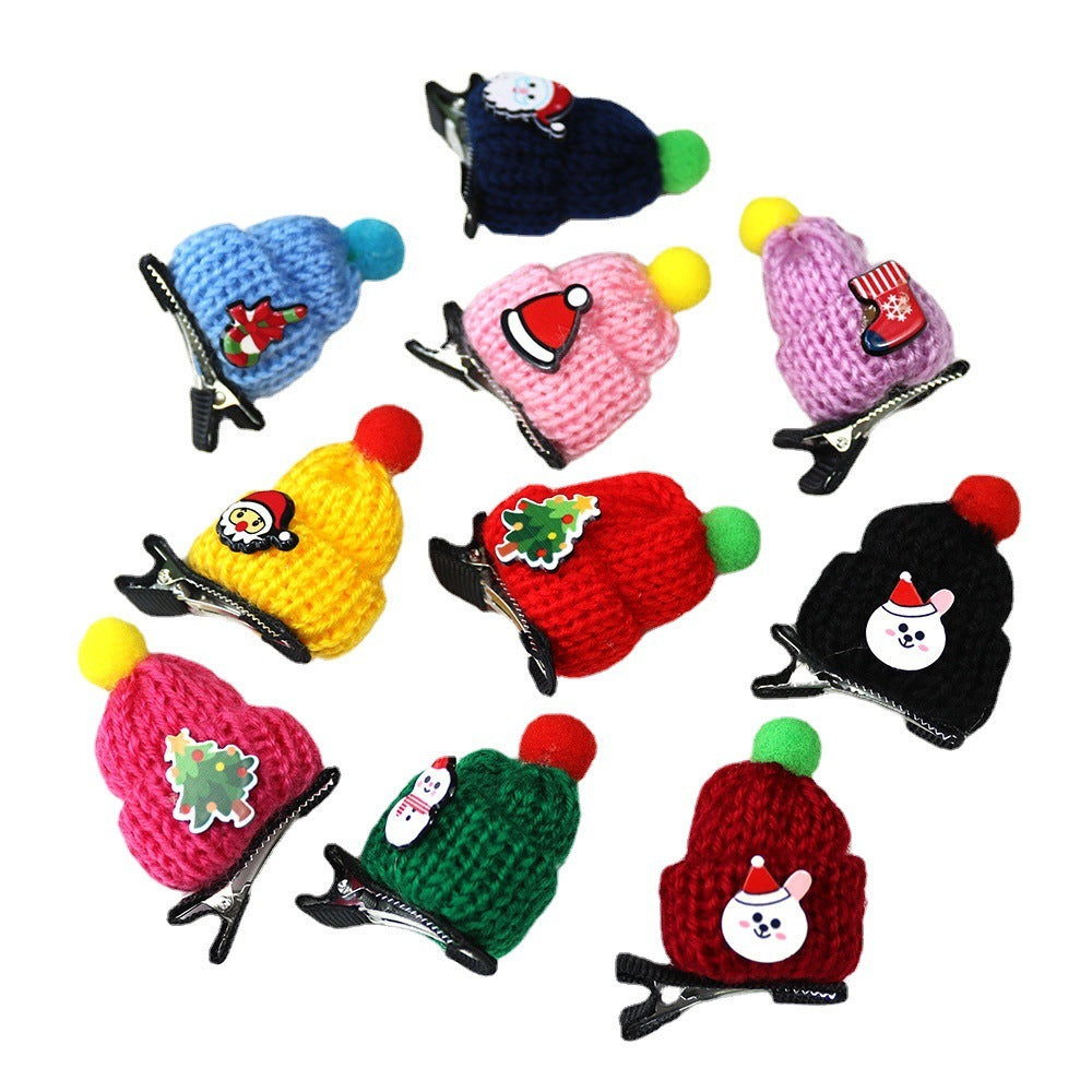 Wool Pet Hat Decoration, Mini Christmas Clip Hat for Dogs & Cats