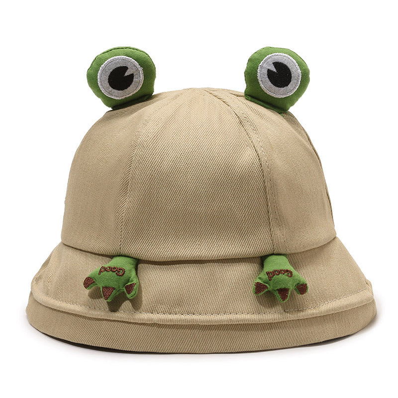 Summer Style: Cute Cartoon Frog Female Fisherman Hat for Sun Protection.