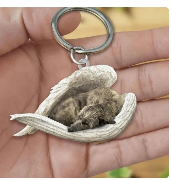 Creative Fashion Cute Dog-Shaped Acrylic Keychain, Single-Sided Print