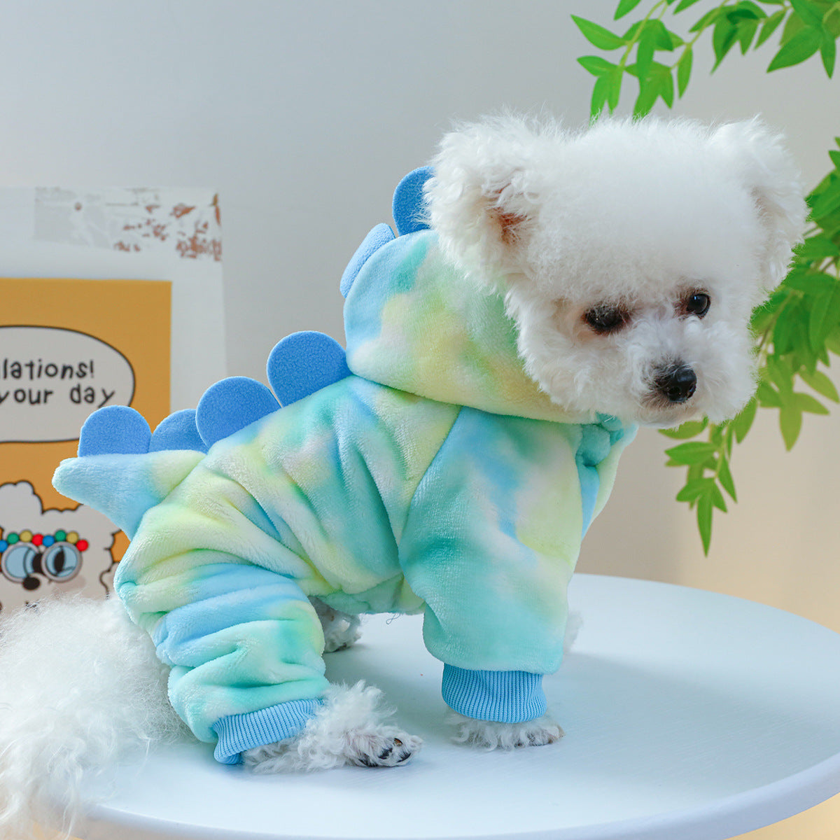 Fleece-Lined Warm Dog & Cat Clothing, Flower & Four-Feet Pet Costume Collection