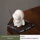 Ceramic Bunny Incense Base, Hand-Painted Desktop Ornament & Incense Holder
