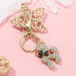 Popular Diamond Rhinestone Dog Keychain, Golden Pet Luxury Key Ring